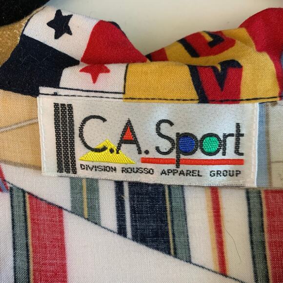 C.A. SPORT Romper M/L‎ Vintage Nautical Sail Boat Sailing Button Front Pockets - Picture 9 of 12